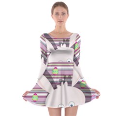 Easter Bunny  Long Sleeve Skater Dress by Valentinaart