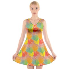 Birthday Balloons V-neck Sleeveless Skater Dress by Nexatart