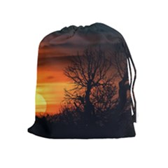 Sunset At Nature Landscape Drawstring Pouches (extra Large) by dflcprints