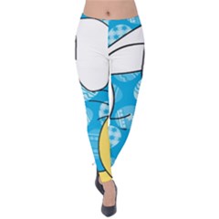 Easter Bunny And Chick  Velvet Leggings by Valentinaart