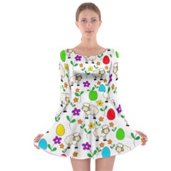 Easter Lamb Long Sleeve Skater Dress by Valentinaart
