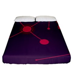 Abstract Lines Radiate Planets Web Fitted Sheet (queen Size) by Nexatart