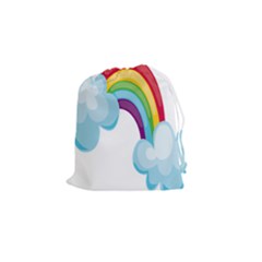 Could Rainbow Red Yellow Green Blue Purple Drawstring Pouches (small)  by Mariart