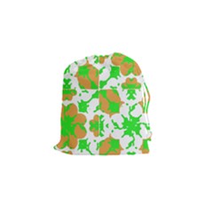 Graphic Floral Seamless Pattern Mosaic Drawstring Pouches (small)  by dflcprints