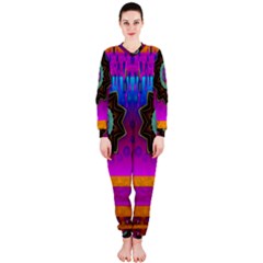 Air And Stars Global With Some Guitars Pop Art Onepiece Jumpsuit (ladies)  by pepitasart
