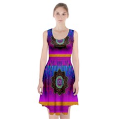 Air And Stars Global With Some Guitars Pop Art Racerback Midi Dress by pepitasart