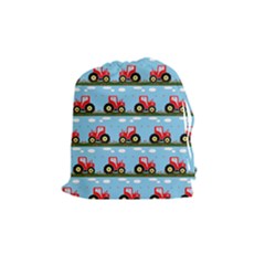 Toy Tractor Pattern Drawstring Pouches (medium)  by linceazul