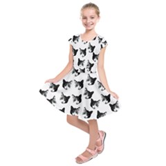 Cat Pattern Kids  Short Sleeve Dress by Valentinaart