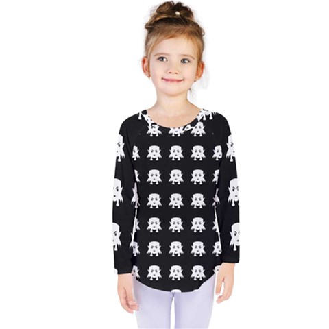 Emoji Baby Vampires Pattern Kids  Long Sleeve Tee by dflcprintsclothing