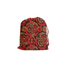 Red And Brown Pattern Drawstring Pouches (small)  by linceazul
