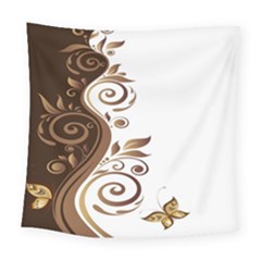 Leaf Brown Butterfly Square Tapestry (large) by Mariart