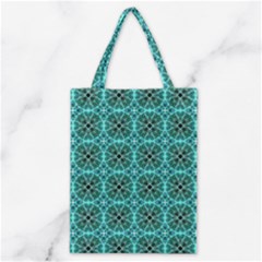 Turquoise Damask Pattern Classic Tote Bag by linceazul