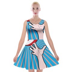 Volly Ball Sport Game Player Velvet Skater Dress by Mariart