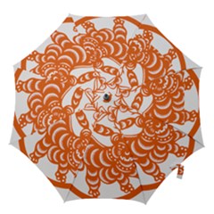 Chinese Zodiac Signs Tiger Star Orangehoroscope Hook Handle Umbrellas (small) by Mariart