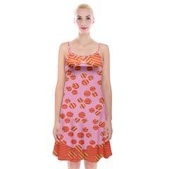 Distance Absence Sea Holes Polka Dot Line Circle Orange Chevron Wave Spaghetti Strap Velvet Dress by Mariart