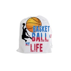 Basketball Is My Life Drawstring Pouches (medium)  by Valentinaart