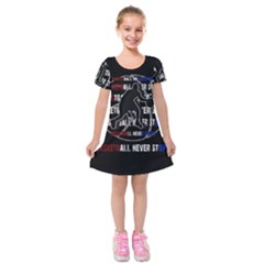 Basketball Never Stops Kids  Short Sleeve Velvet Dress by Valentinaart
