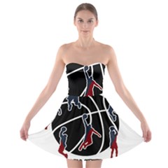 Basketball Never Stops Strapless Bra Top Dress by Valentinaart