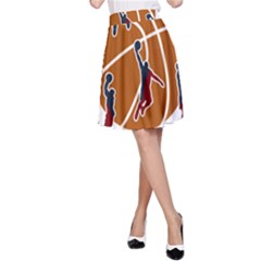 Basketball Never Stops A-line Skirt by Valentinaart