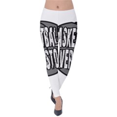 Basketball Never Stops Velvet Leggings by Valentinaart