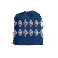 Diamonds And Lasers Argyle  Drawstring Pouches (large)  by emilyzragz