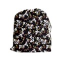 Dark Chinoiserie Floral Collage Pattern Drawstring Pouches (Extra Large) View1