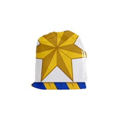 Star Yellow Blue Drawstring Pouches (small)  by Mariart