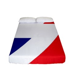 Three Colors Blue White Line Star Fitted Sheet (full/ Double Size) by Mariart