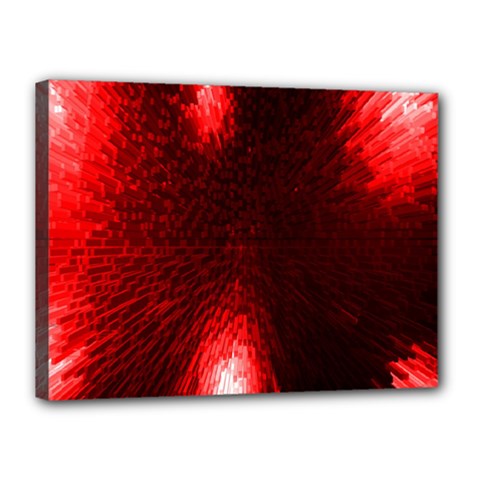 Box Lights Red Plaid Canvas 16  X 12  by Mariart