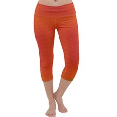 Scarlet Pimpernel Writing Orange Green Capri Yoga Leggings by Mariart