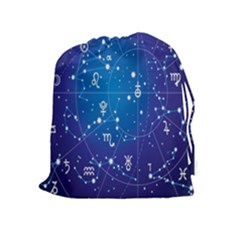 Astrology Illness Prediction Zodiac Star Drawstring Pouches (extra Large) by Mariart