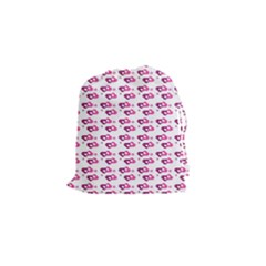Heart Love Pink Purple Drawstring Pouches (small)  by Mariart