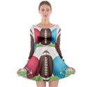 Helmet Ball Football America Sport Red Brown Blue Green Long Sleeve Skater Dress View1