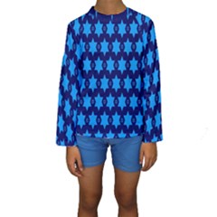 Star Blue Space Wave Chevron Sky Kids  Long Sleeve Swimwear by Mariart