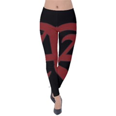 The Scarlet Letter Velvet Leggings by Valentinaart