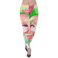 Happy Mother s Day Furry Girl Velvet Leggings by Catifornia