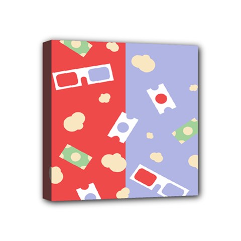 Glasses Red Blue Green Cloud Line Cart Mini Canvas 4  X 4  by Mariart