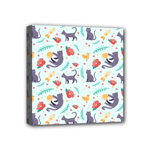 Redbubble Animals Cat Bird Flower Floral Leaf Fish Mini Canvas 4  X 4  by Mariart