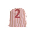 Number 2 Line Vertical Red Pink Wave Chevron Drawstring Pouches (Medium)  View1