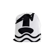 Cropped Kayak Graphic Race Paddle Black Water Sea Wave Beach Drawstring Pouches (medium)  by Mariart
