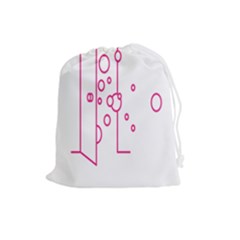 Deep Clean Bubbel Door Pink Polka Circle Drawstring Pouches (large)  by Mariart