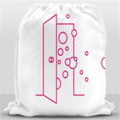 Deep Clean Bubbel Door Pink Polka Circle Drawstring Bag (large) by Mariart
