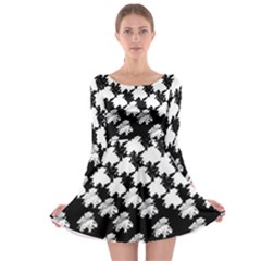 Transforming Escher Tessellations Full Page Dragon Black Animals Long Sleeve Skater Dress by Mariart