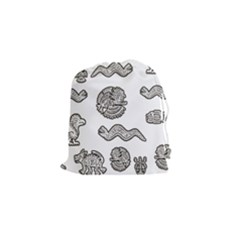 Aztecs Pattern Drawstring Pouches (small)  by Valentinaart