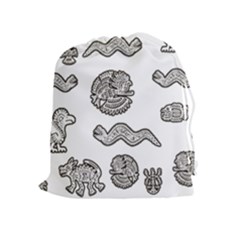 Aztecs Pattern Drawstring Pouches (extra Large) by Valentinaart