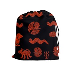 Aztecs Pattern Drawstring Pouches (extra Large) by ValentinaDesign