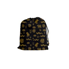 Aztecs Pattern Drawstring Pouches (small)  by ValentinaDesign