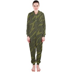 Linux Logo Camo Green Hooded Jumpsuit (ladies)  by bullshitdesign