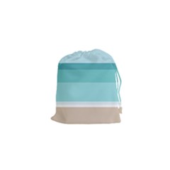 Dachis Beach Line Blue Water Drawstring Pouches (xs)  by Mariart