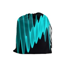 Wave Pattern Vector Design Drawstring Pouches (large)  by Nexatart